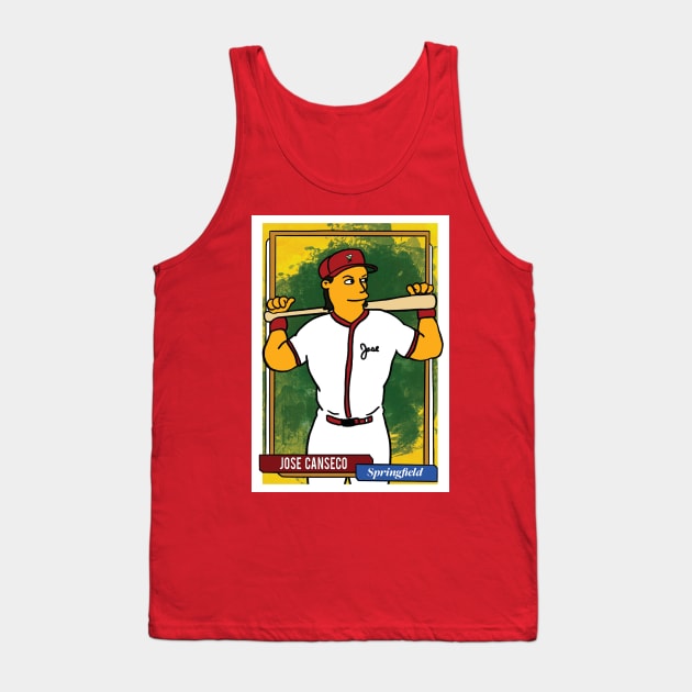 Jose Canseco Springfield Homer at the Bat Baseball Card Tank Top by cousscards